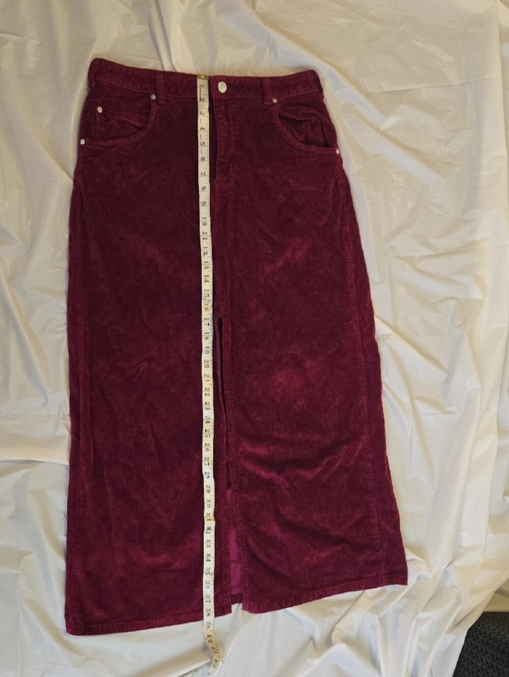 Pilcro The Madi Corduroy Skirt with Front Slit Size 12 - Picture 5 of 9
